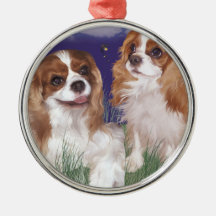 Ornament, Geschenk, cavalier spaniel Metall-Verzie