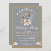 Ornament Gold&Silver Christmas Party Einladung (Vorne/Hinten)