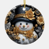Ornament Golden Snowman mit Rose (Vorne)