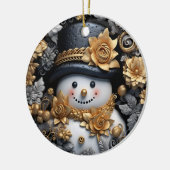 Ornament Golden Snowman mit Rose (Links)
