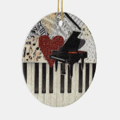 Ornament - Grand Piano mit Herz, Musik, Musik (Rechts)