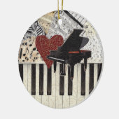 Ornament - Grand Piano mit Herz, Musik, Musik (Links)