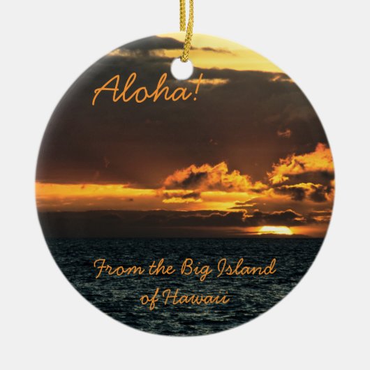Ornament: Hawaii Sunset (Circle) Keramik Ornament (Vorne)