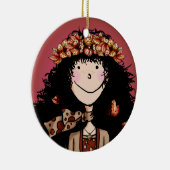Ornament, Herbstmädchen Keramikornament (Rechts)