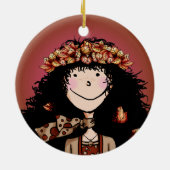 Ornament, Herbstmädchen Keramikornament (Hinten)