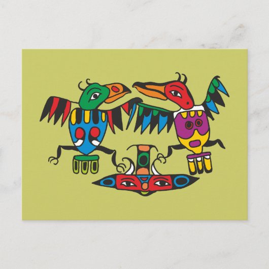Ornament Indianer Native American Postkarte (Vorderseite)