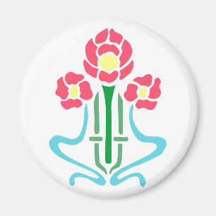 Ornament Jugendstil Art Nouveau Magnet