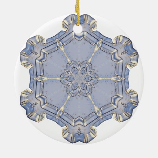 Ornament - Keramik - Digitale Schneeflocke 1 (Hinten)