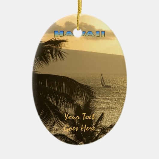 Ornament: Lahaina Sunset #1 (Oval) Keramik Ornament (Vorne)