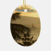 Ornament: Lahaina Sunset #1 (Oval) Keramik Ornament (Hinten)