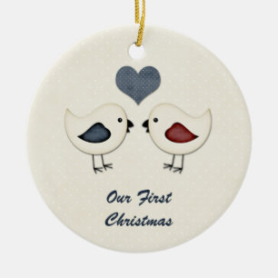 Ornament Liebesvögel erstes Weihnachten