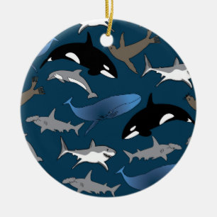 Ornament, Meereslebewesen, Ozeane, wild lebende Ti Keramik Ornament