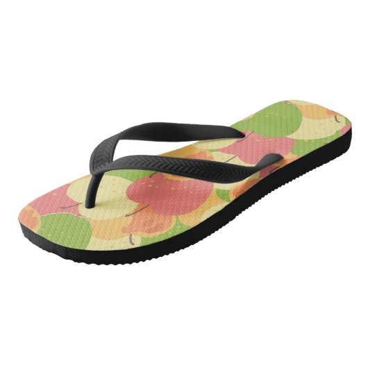 Ornament mit Äpfeln Badesandalen (Schrägansicht)