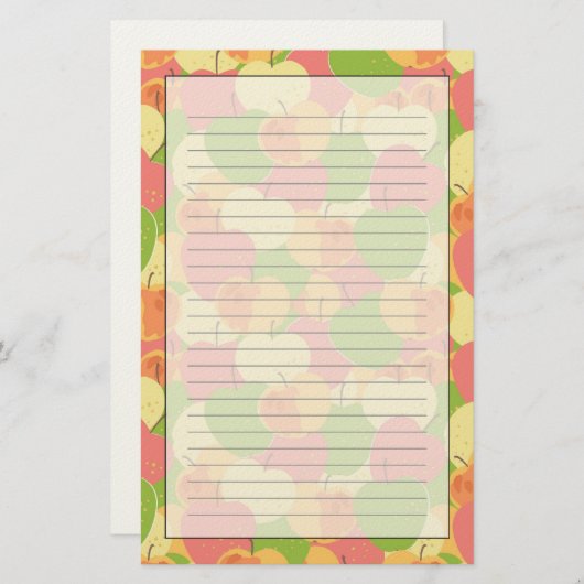 Ornament mit Äpfeln Briefpapier (Vorne/Hinten)