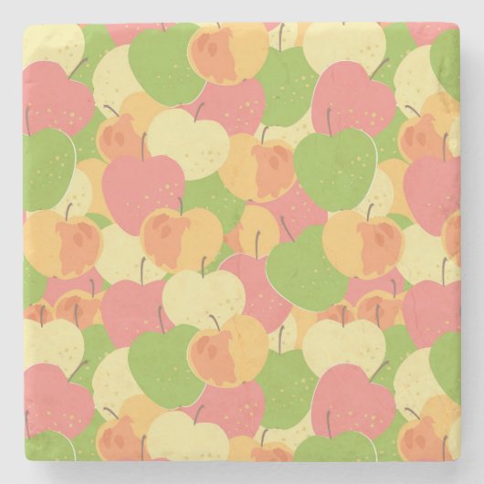 Ornament mit Äpfeln Steinuntersetzer (Vorderseite)