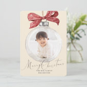 Ornament mit Bow Foto Weihnachten (Stehend Vorderseite)