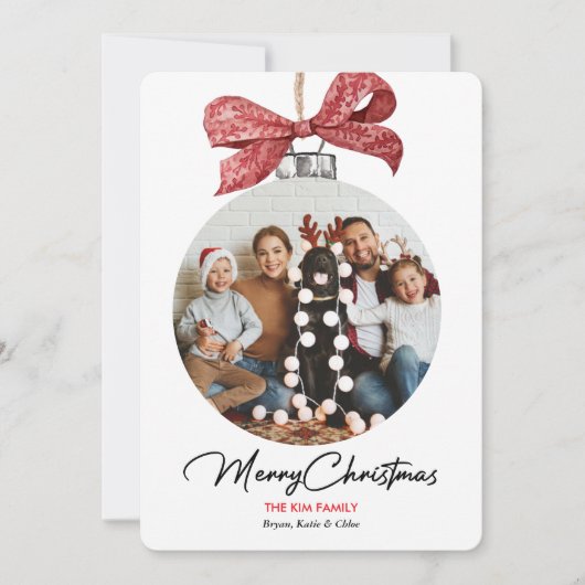 Ornament mit Bow Foto Weihnachten (Vorderseite)