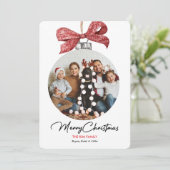 Ornament mit Bow Foto Weihnachten (Stehend Vorderseite)