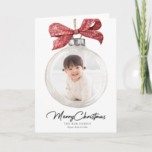 Ornament mit Bow Foto Weihnachten (Vorderseite)