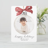 Ornament mit Bow Foto Weihnachten (Stehend Vorderseite)