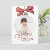 Ornament mit Bow Foto Weihnachten (Stehend Vorderseite)