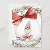 Ornament mit Bow Wreath Foto Weihnachten (Vorderseite)