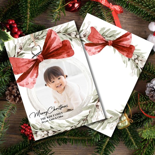 Ornament mit Bow Wreath Foto Weihnachten