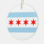 Ornament mit der Flagge von Chicago, Illinois (Links)