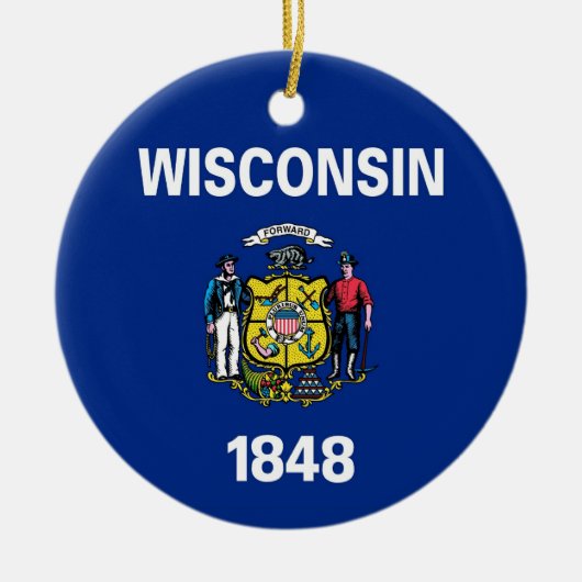 Ornament mit der Flagge von Wisconsin (Vorne)