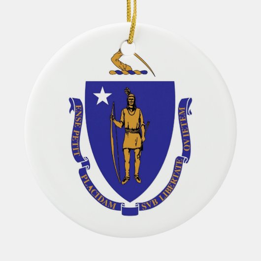 Ornament mit Fahne von Massachusetts (Vorne)