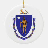 Ornament mit Fahne von Massachusetts (Hinten)