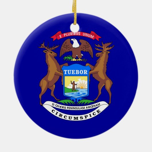 Ornament mit Fahne von Michigan (Hinten)