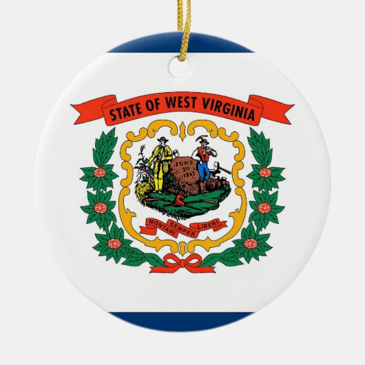 Ornament mit Fahne von West Virginia (Vorne)