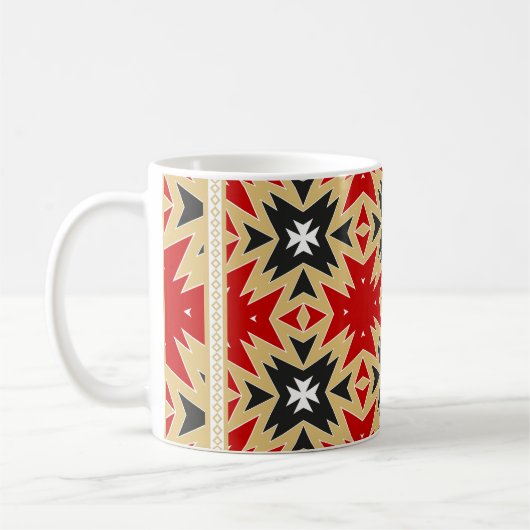 Ornament mit geometrischem Farbmuster, Silk Ne Kaffeetasse (Links)