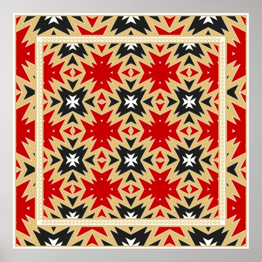 Ornament mit geometrischem Farbmuster, Silk Ne Poster (Vorne)
