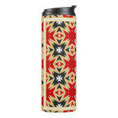 Ornament mit geometrischem Farbmuster, Silk Ne Thermosbecher (Nach links gedreht)