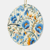 Ornament mit kompliziertem blauem und orangefarben (Links)