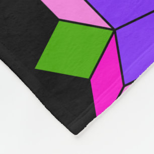 Ornament mit violetten Blumen Fleecedecke