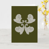 Ornament Mittelalter Karte (Gelbe Blume)