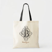 Ornament Monogram Swash Personalisiert Initial "B" Tragetasche (Vorne)