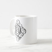 Ornament Monogram Swash Personalisiert Kaffeetasse (Vorderseite Links)