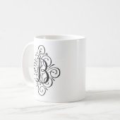 Ornament Monogram Swash Personalisiert Kaffeetasse (Vorderseite Links)