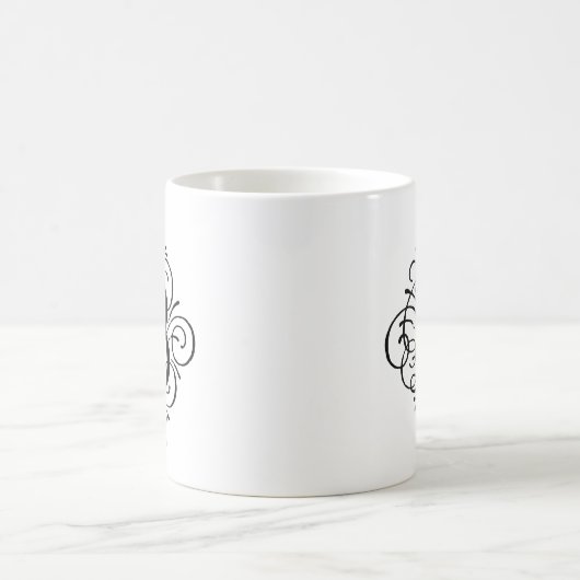 Ornament Monogram Swash Personalisiert Kaffeetasse (Mittel)