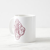 Ornament Monogram Swash Personalisiert Kaffeetasse (Vorderseite Links)