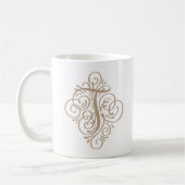 Ornament Monogram Swash Personalisiert Kaffeetasse (Links)