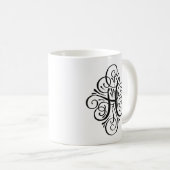 Ornament Monogram Swash Personalisiert Kaffeetasse (VorderseiteRechts)
