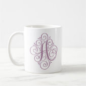 Ornament Monogram Swash Personalisiert Kaffeetasse (Links)