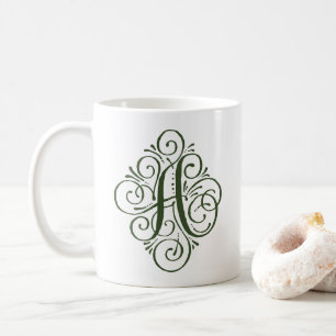 Ornament Monogram Swash Personalisiert Kaffeetasse