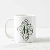 Ornament Monogram Swash Personalisiert Kaffeetasse (Links)