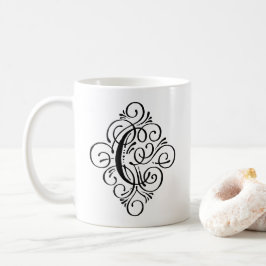 Ornament Monogram Swash Personalisiert Kaffeetasse